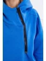 Zateplená mikina so zipsom nevädzovo modrá