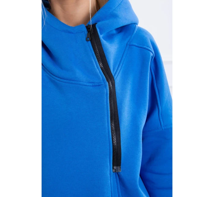 Zateplená mikina so zipsom nevädzovo modrá