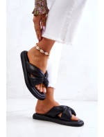 Dámské módní kožené pantofle Černá model 21581097 - S.Barski