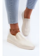 Damskie Tenisówki Trampki Slip-On Beżowe Lovinia