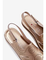 Kožené sandály na platformě S.Barski GR61-5916 Zlaté