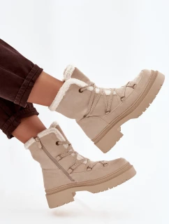 Dámske snehové topánky s kožúškom Irmara - béžové