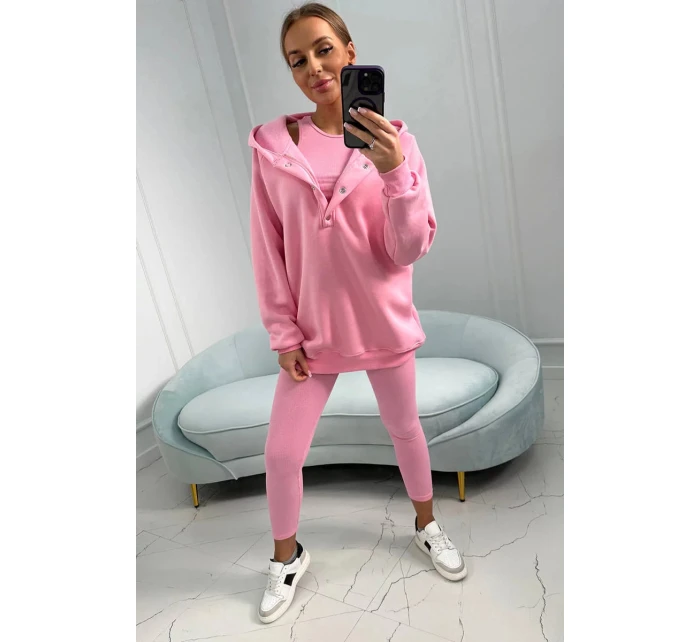 Sada mikiny, topu a legín světle růžová model 20823043 - Kesi Sada mikiny, topu a legín světle růžová model 20823043 - Kesi