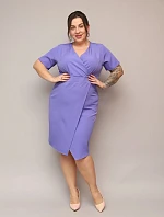 Obálkové šaty po kolená fialové (743)