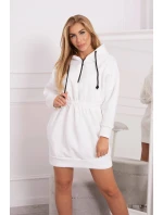 Zateplené šaty s kapucí ecru Zateplené šaty s kapucí ecru