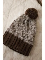 Milano fleecová čiapka K203 ecru melange+mocca Milano fleecová čiapka K203 ecru melange+mocca