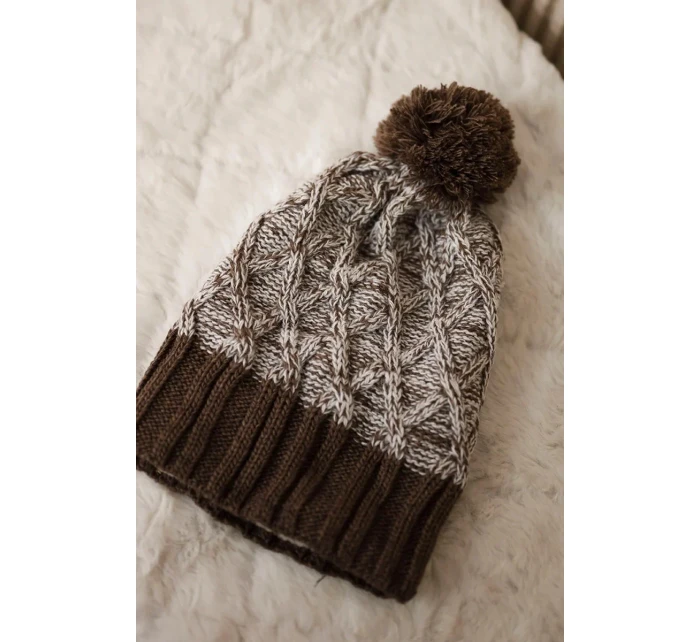 Milano fleecová čiapka K203 ecru melange+mocca Milano fleecová čiapka K203 ecru melange+mocca