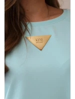 Bavlnená blúzka s volánikmi na ramenách mätová