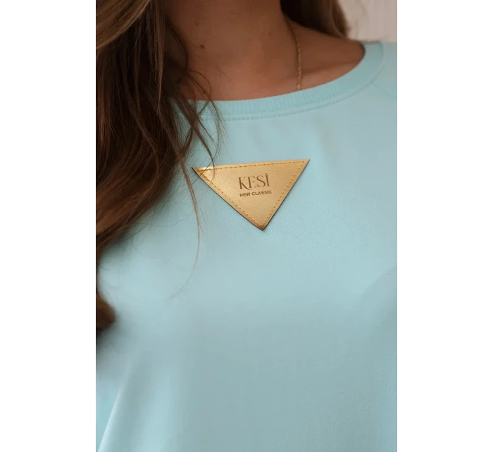 Bavlnená blúzka s volánikmi na ramenách mätová