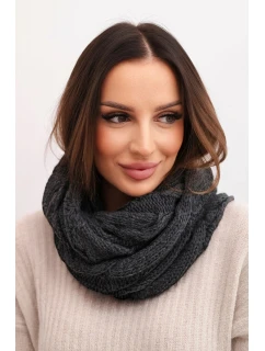 Dámský pletený vlněný komín měkký a teplý model 21866344 grafitový - K-Fashion