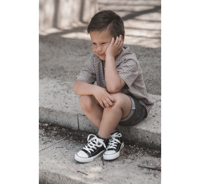 Dziecięce Wysokie Trampki Czarne Filemon Dziecięce Wysokie Trampki Czarne Filemon