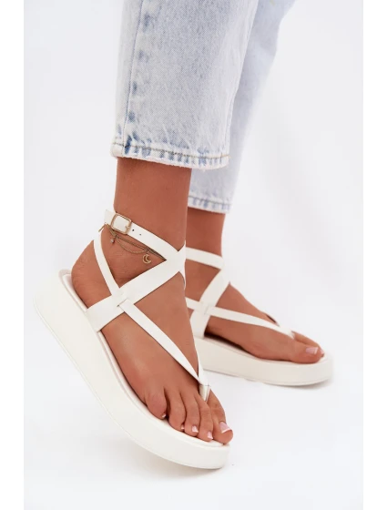 Dámské sandály na platformě bílé model 22038406 - Boto