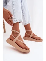 Dámské sandály na platformě Béžové model 22038413 - Boto