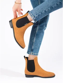 Trendy dámske gumáky Brązowy na plochom podpätku