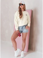 Dámská oversize mikina s výšivkou ecru Dstreet model 21988105 - FashionStreet