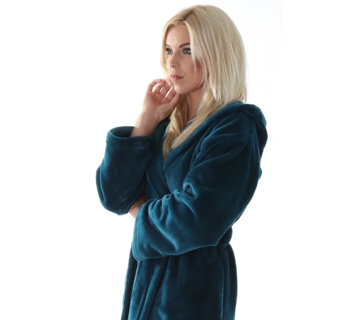 Dámsky župan s kapucňou Siena 3356 3/4 Petrol - Vestis Dámsky župan s kapucňou Siena 3356 3/4 Petrol - Vestis