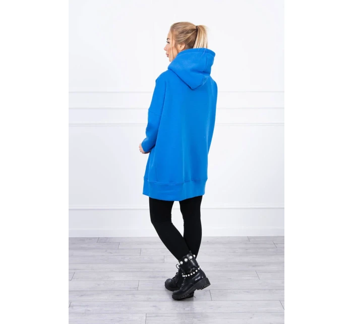 Zateplená mikina so zipsom nevädzovo modrá