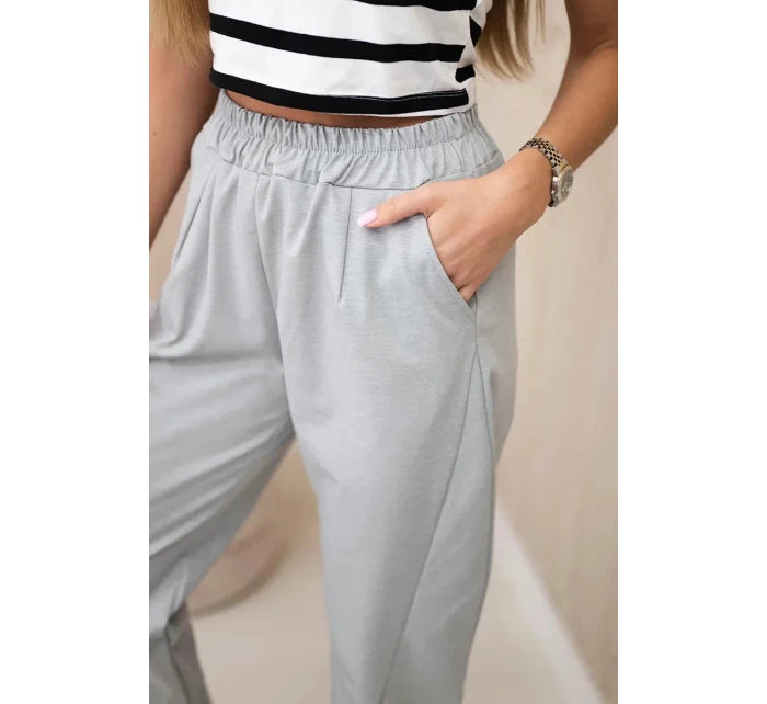 Nohavice s vreckami Summer Punto sivé