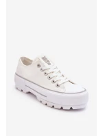 Materiałowe Trampki Na Platformie Big Star LL274150 Białe Materiałowe Trampki Na Platformie Big Star LL274150 Białe