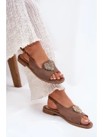 Dámské Sandály S Ozdobným Tmavě Béžové model 21691539 - S.Barski