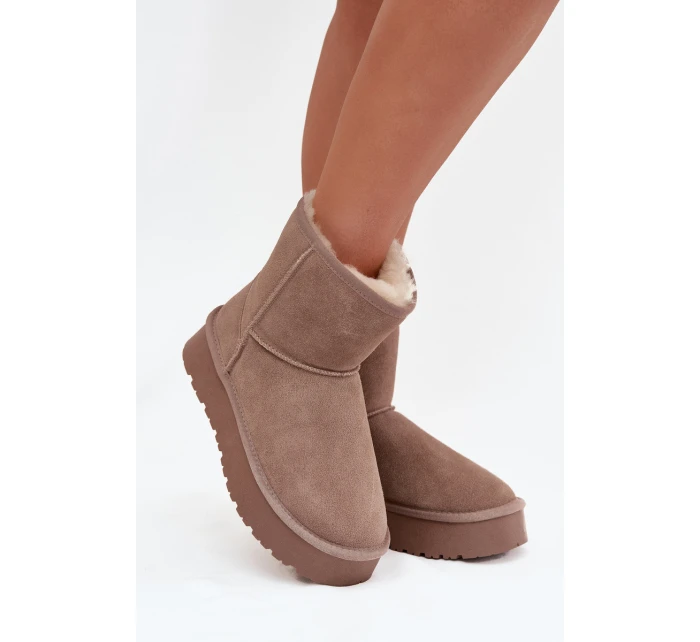 Dámské sněhule z přírodního semiše na platformě béžové model 21709747 - Boto Dámské sněhule z přírodního semiše na platformě béžové model 21709747 - Boto