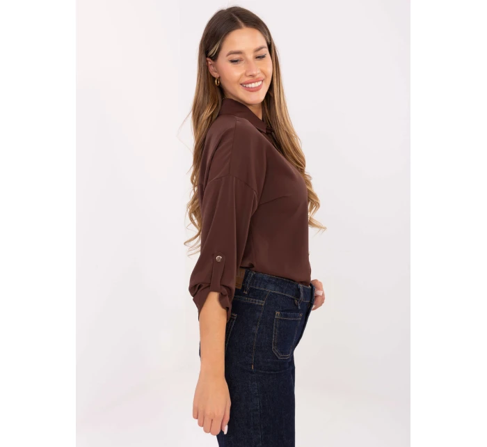 Koszula MI KS model 21441111 ciemny brązowy - FPrice