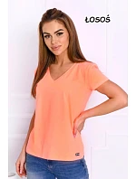 Dámske tričko s krátkym rukávom Serek brown - Off Pink