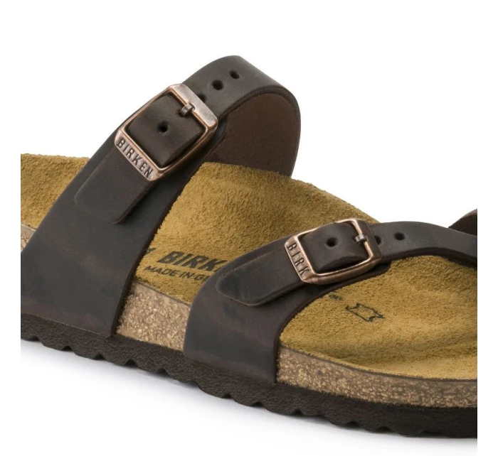 Birkenstock Dámske žabky Mayari Habana Narrow foot z nubukovej kože hnedé (0171323) Birkenstock Dámske žabky Mayari Habana Narrow foot z nubukovej kože hnedé (0171323)