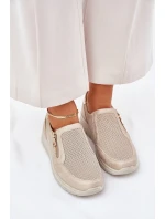 Półbuty Damskie Na Platformie Z Zamkiem Złote Leanae Półbuty Damskie Na Platformie Z Zamkiem Złote Leanae