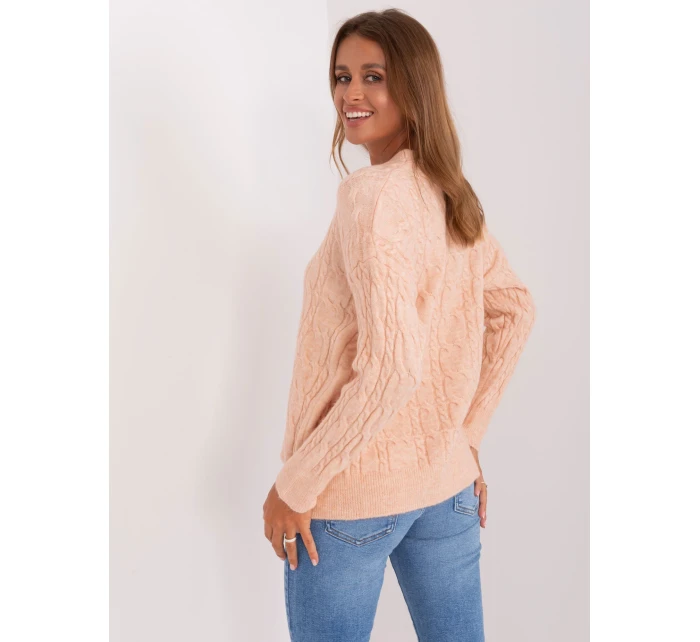 Sweter AT SW model 18895622 brzoskwiniowy - FPrice Sweter AT SW model 18895622 brzoskwiniowy - FPrice