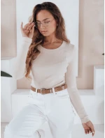 Dámský žebrovaný svetr ecru Dstreet model 21990954 - FashionStreet
