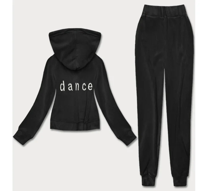 Čierny hrubší dámsky teplákový komplet s polarom (YP-1022) Čierny hrubší dámsky teplákový komplet s polarom (YP-1022)