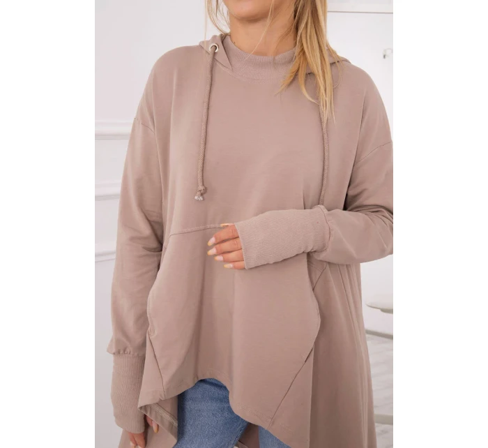 Halenka s rozšířeným spodním dílem tmavě béžová Halenka s rozšířeným spodním dílem tmavě béžová