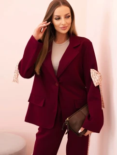 Dámský komplet s viskózou – sako s klopami a kalhoty s model 21232419 - K-Fashion