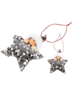 SADA PRÍVESKOV 3 KS HVIEZDIČKY STRIEBORNÉ FLITRE BÁBIKY