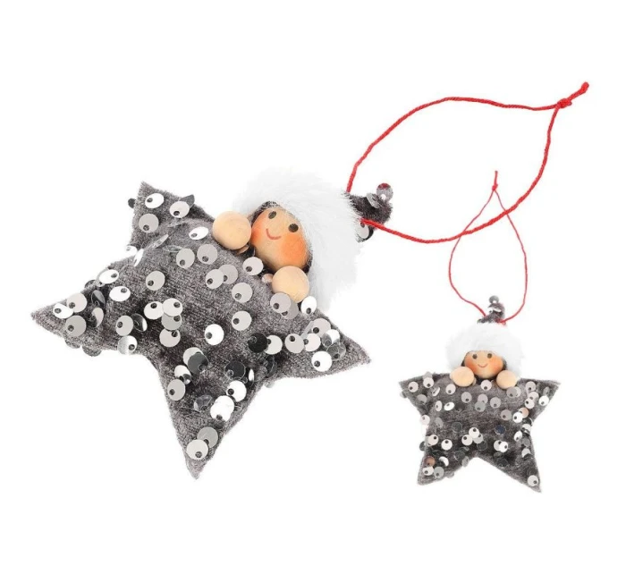 SADA PRÍVESKOV 3 KS HVIEZDIČKY STRIEBORNÉ FLITRE BÁBIKY