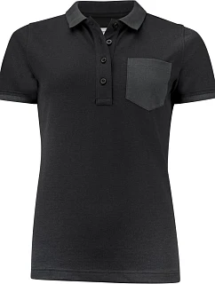 James Harvest Pinedale Polo Women Dámske piqué polo z hrubej bavlny „Two-Tone“ 62.5039 čierne