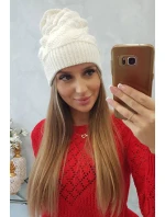 Dámská čepice ecru model 18751879 - K-Fashion Dámská čepice ecru model 18751879 - K-Fashion