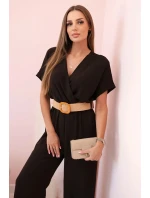 Kombinéza s ozdobným pásom hnedá Kombinéza s ozdobným pásom hnedá