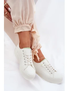 Dámské tenisky na platformě z ECO kůže Big Star – bílé