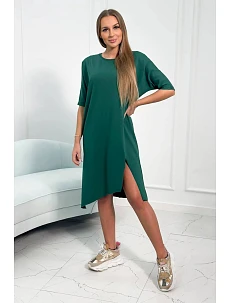 Dámske oversize šaty 9335 Tmavo zelená - Kesi