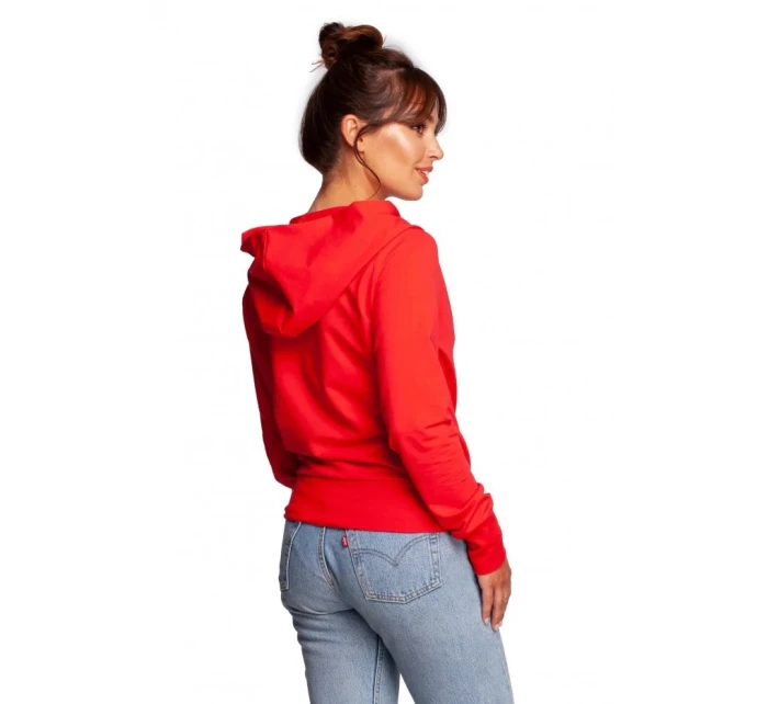 Zavinovací sveter s kapucňou B246 čierny - BeWear Zavinovací sveter s kapucňou B246 čierny - BeWear