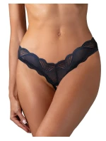 Dámske tangá Nightly Blue Crotchless Dark Blue - Obsessive
