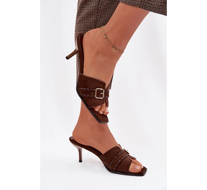 Dámské sandály model 22095429 hnědé - Sweet Shoes