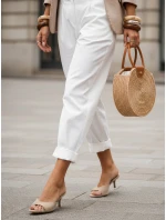 Dámské semišové žabky béžové Dstreet model 21996238 - FashionStreet