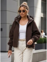 Dámska prechodná bunda s odnímateľnou kapucňou hnedá FashionStreet TY5638