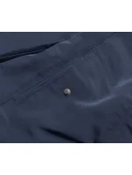 Dámska obojstranná zimná bunda tmavomodrá a béžová (2M-21508)