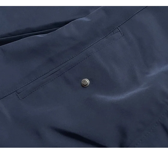 Dámska obojstranná zimná bunda tmavomodrá a béžová (2M-21508)