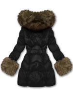 Čierna dámska prechodná prešívaná bunda s kožušinou J Style (5M3357-392) Čierna dámska prechodná prešívaná bunda s kožušinou J Style (5M3357-392)