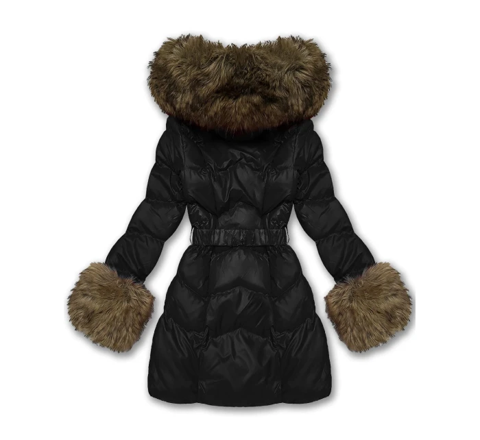 Čierna dámska prechodná prešívaná bunda s kožušinou J Style (5M3357-392) Čierna dámska prechodná prešívaná bunda s kožušinou J Style (5M3357-392)